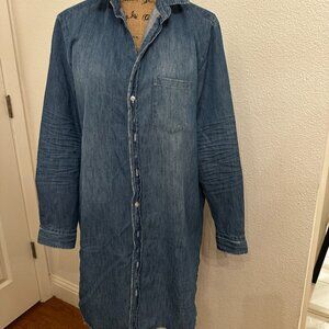 Frank & Eileen Distressed Denim Shirt Dress – Size L
